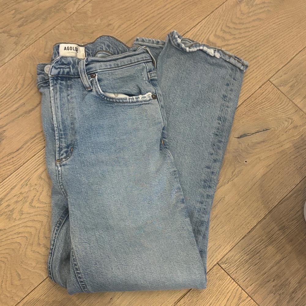 Agolde Wilder Women's Classic Light Blue Straight Leg Jeans